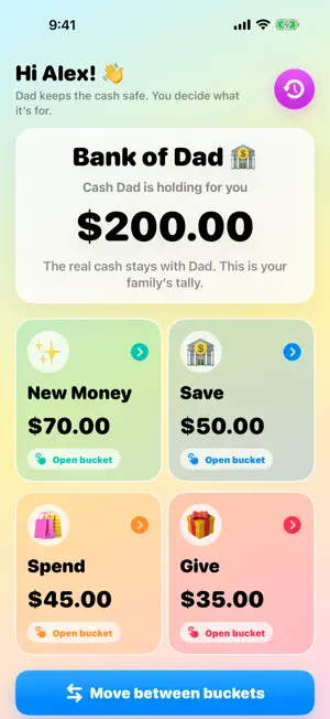 Bank of Dad: Cash Tracker screenshot 1