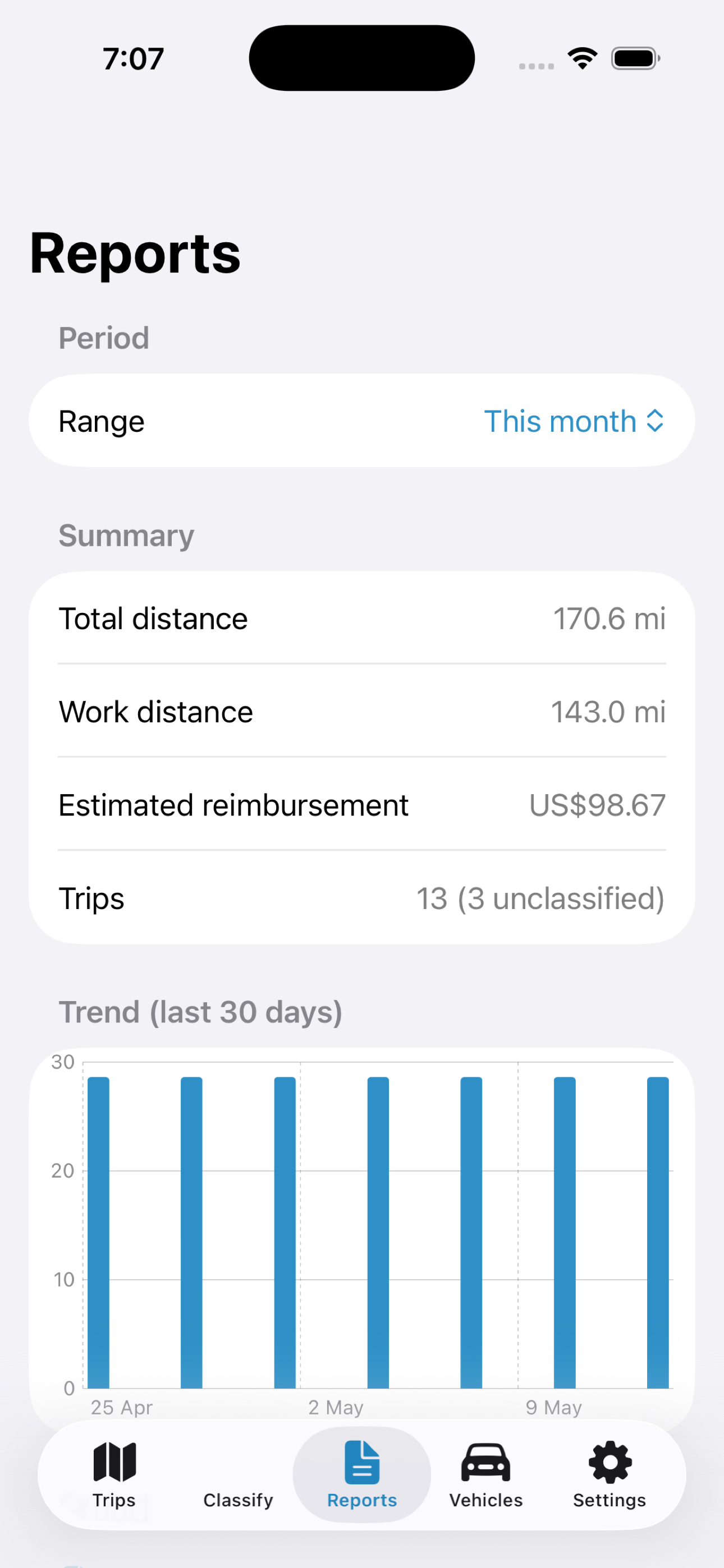 Mileway mileage screenshot 3
