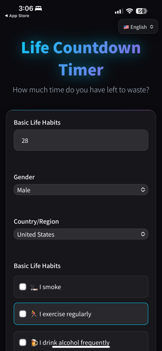 Life Countdown Timer Screenshot 2 of 2