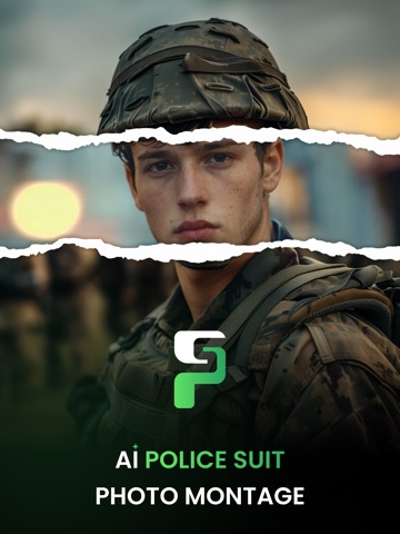 AI Police Suit Photo Montage iPad screenshot