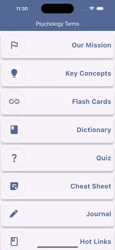 Psychology Terms Study Guide screenshot 1 of 9