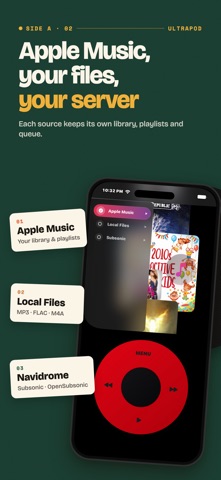 UltraPod: Retro Music Player iPhone screenshot 2