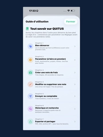 QUITUS - Notes de frais iPad screenshot