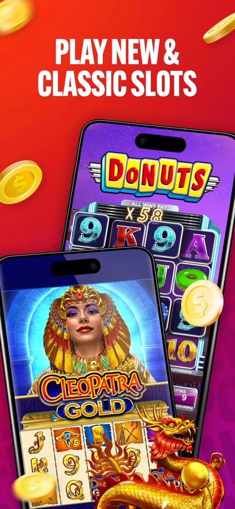 Bally Bet Sportsbook & Casino - Engage with a wide array of slot games, ranging from popular titles like 'Donuts' to classic favorites such as 'Cleopatra Gold'.
