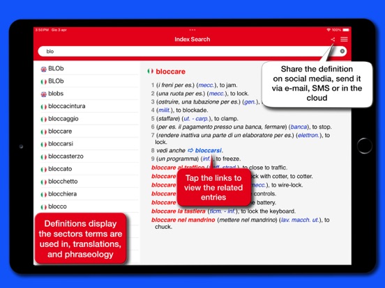 Marolli Technical Dictionary iPad screenshot