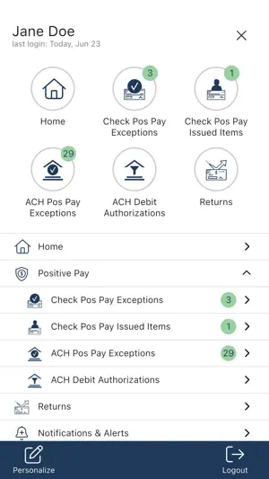 TCBNW Positive Pay screenshot 2