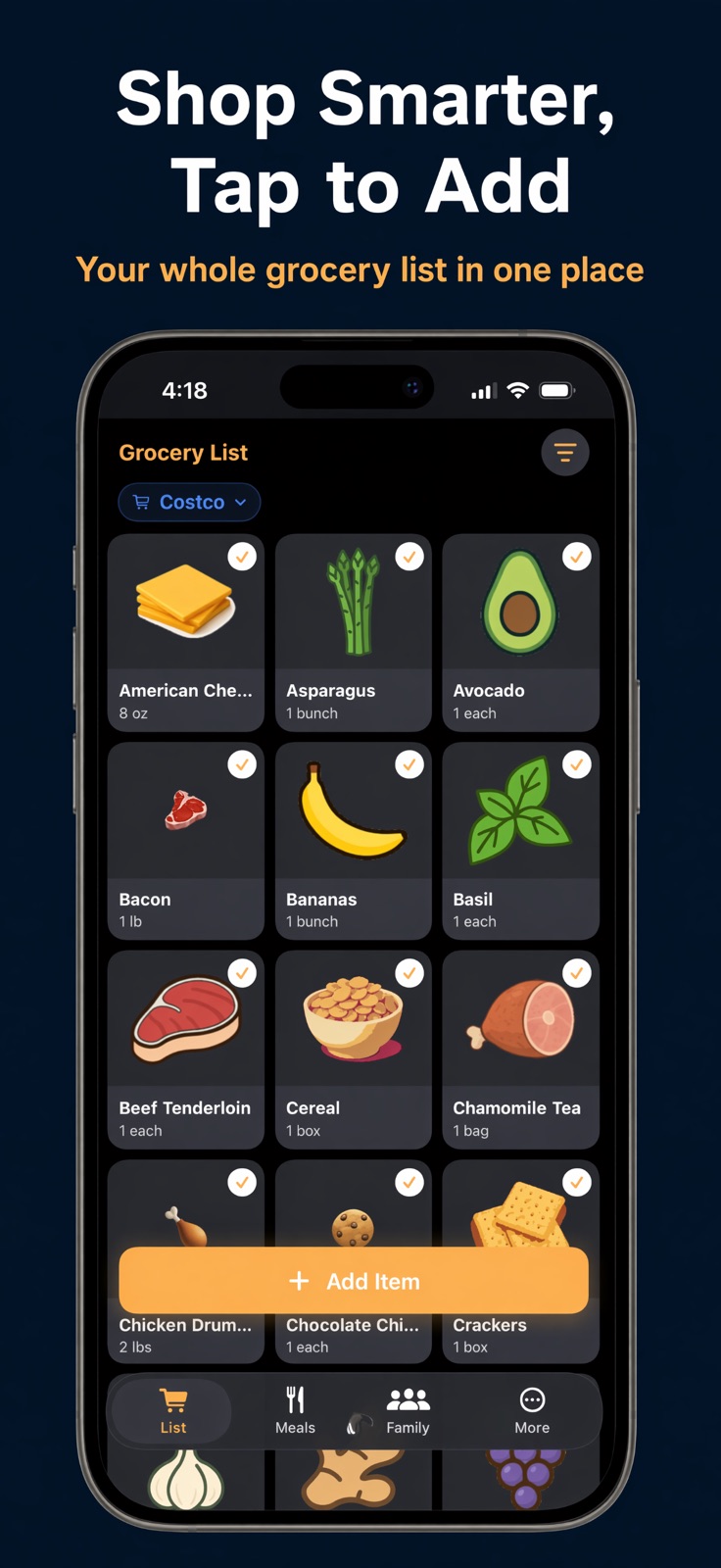 Grocery List: Groovry iphone screenshot 1