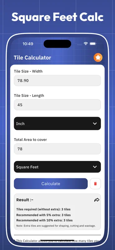 Tiles Calculator Floor & Wall screenshot 3 of 4