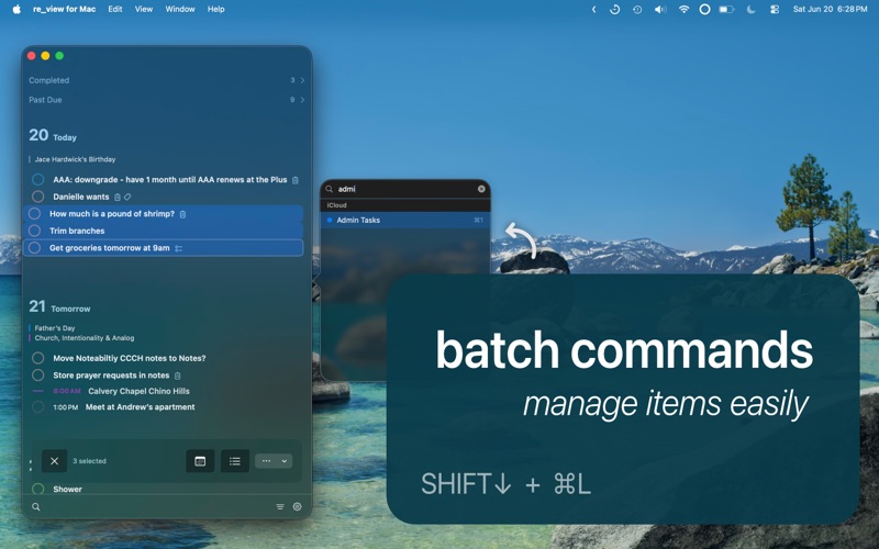 review³ - todo list, planner screenshot
