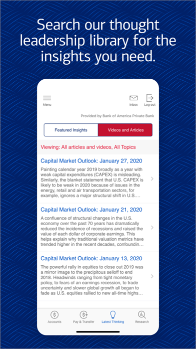 Bank of America Private Bank Screenshot