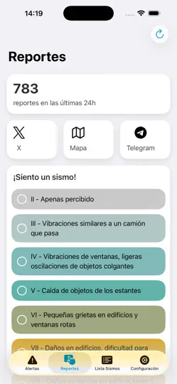 Captura de pantalla de Sismos Detector en iPhone 3