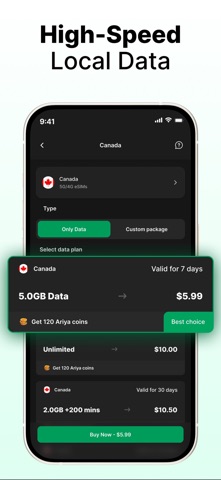 Ariya: eSIM Travel & Giftcards iPhone screenshot