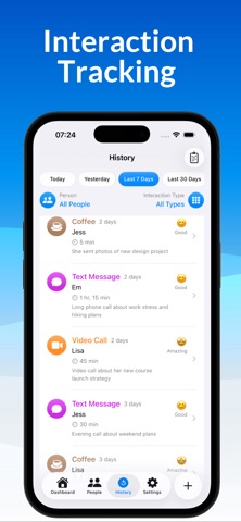 KinKeep: Relationship Tracker iPhone screenshot