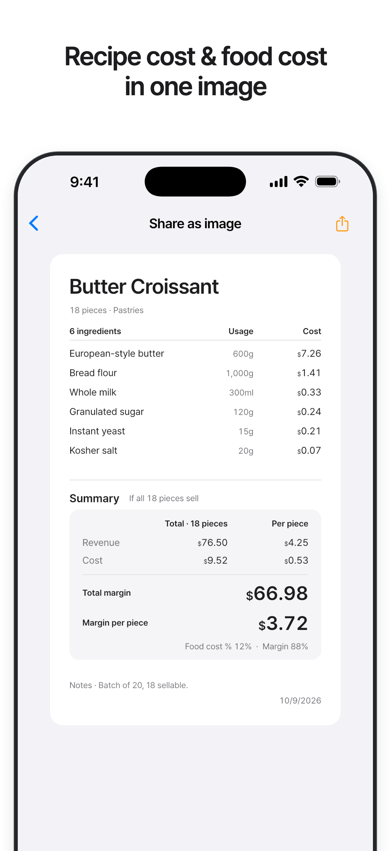 KitchenCost - Recipe Costing