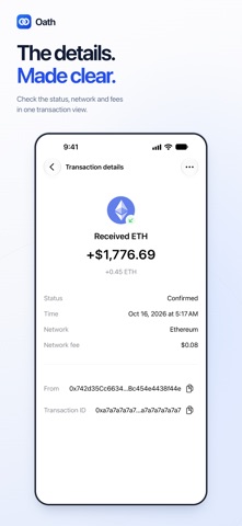Oath: Crypto & Bitcoin Wallet iPhone screenshot 4