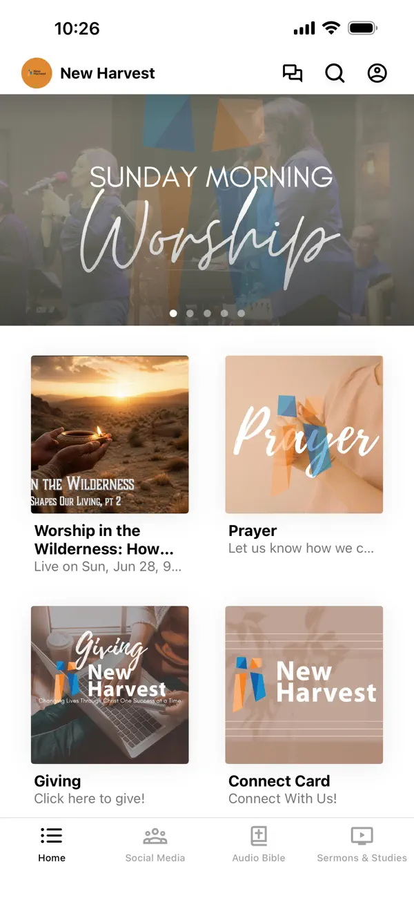 Screenshot #1 pour New Harvest Christian church