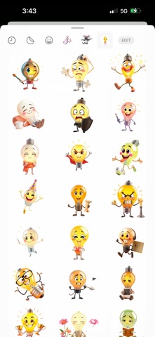 闪烁灯泡贴纸 screenshot