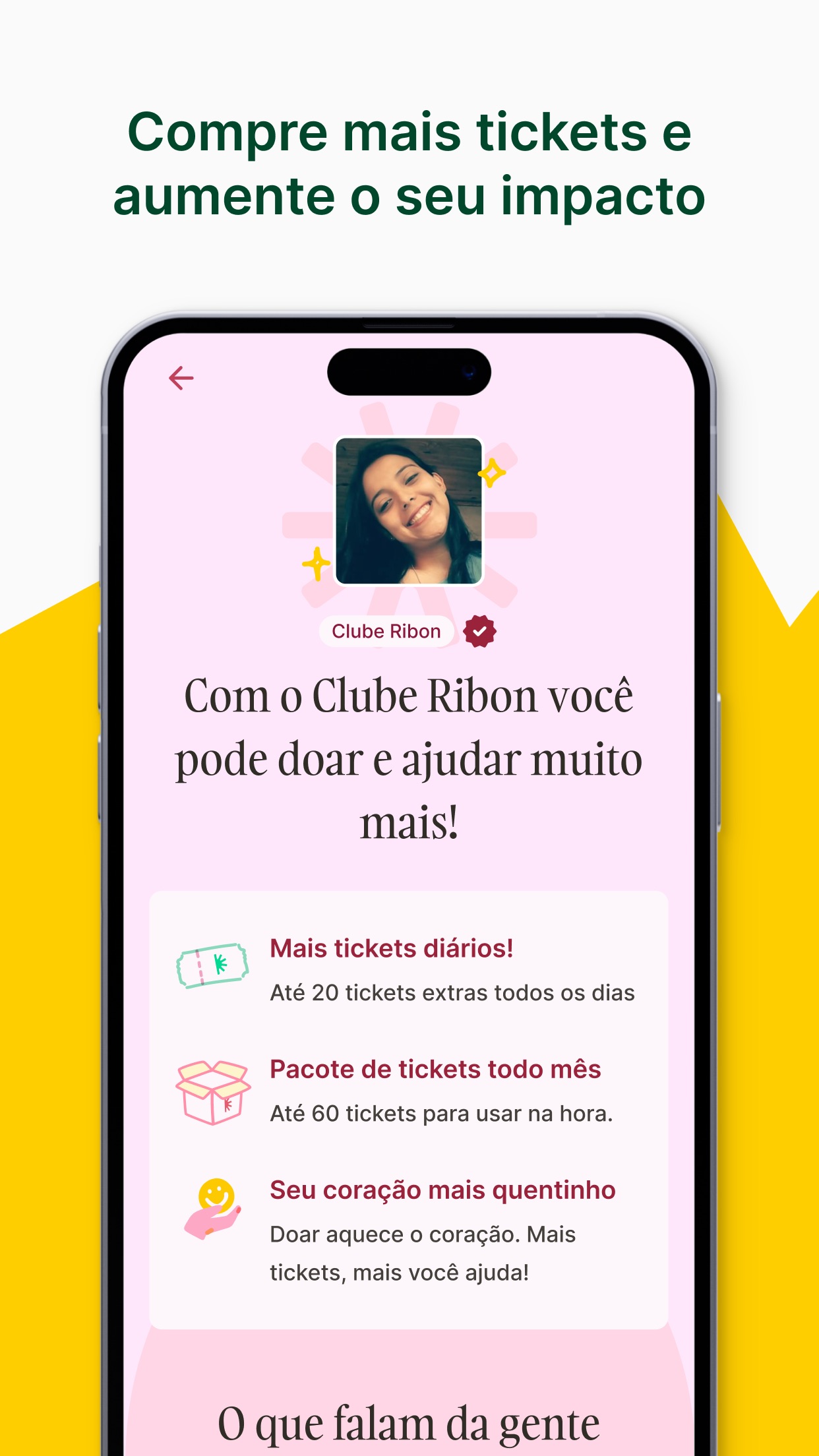 Screenshot do app Ribon - Ajude alguém todo dia