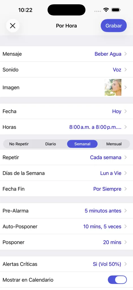 Recordatorio Aida, Despertador screenshot 2