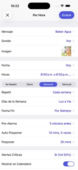 Captura de pantalla de Recordatorio Aida, Despertador en iPhone 2