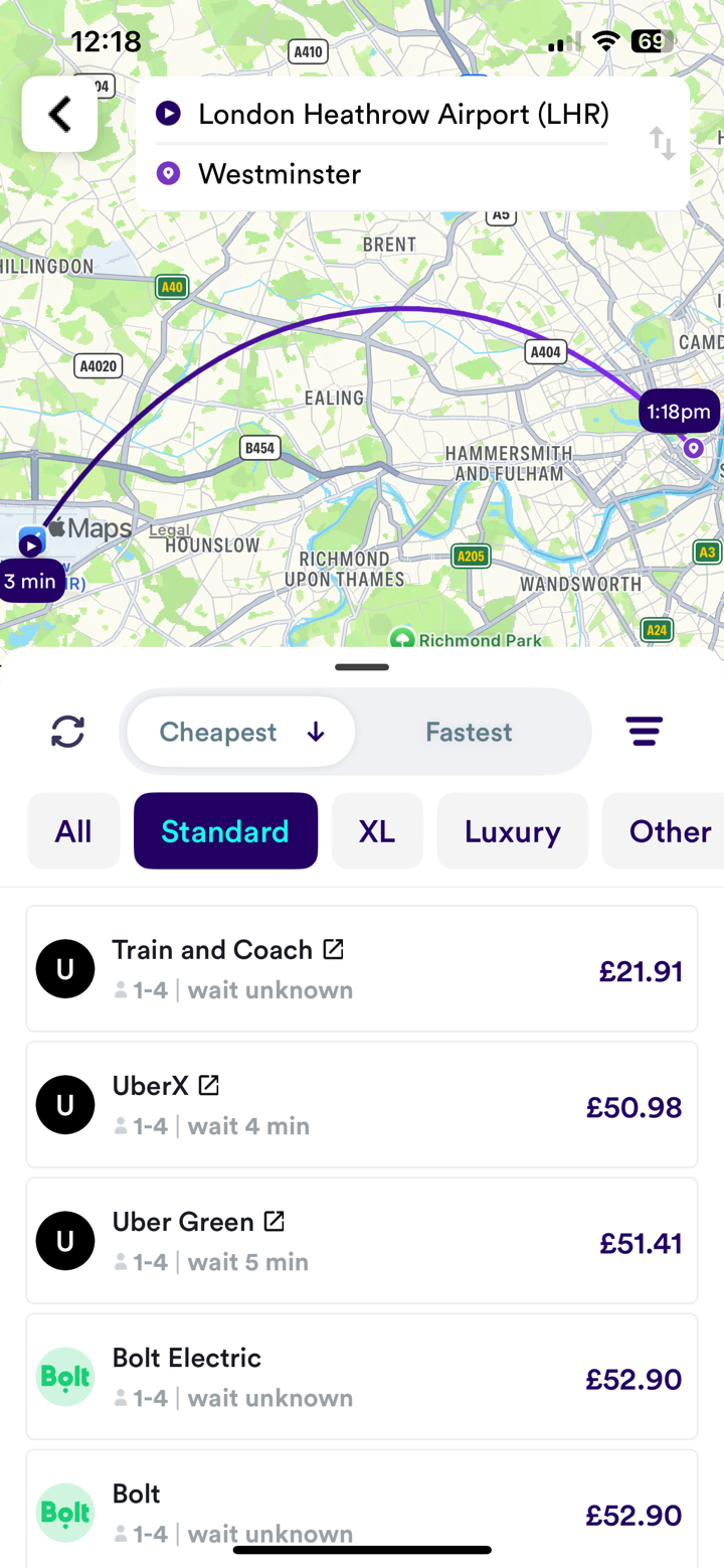 Obi - Get the cheapest ride. screenshot 4