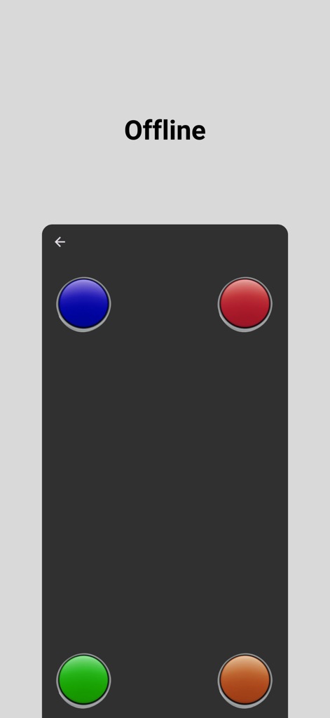 Buzzer connect - Pour les parties locales, le mode hors ligne met en scène 'Quatre buzzers interactifs' aux couleurs vives, disposés de manière intuitive pour une utilisation simultanée.