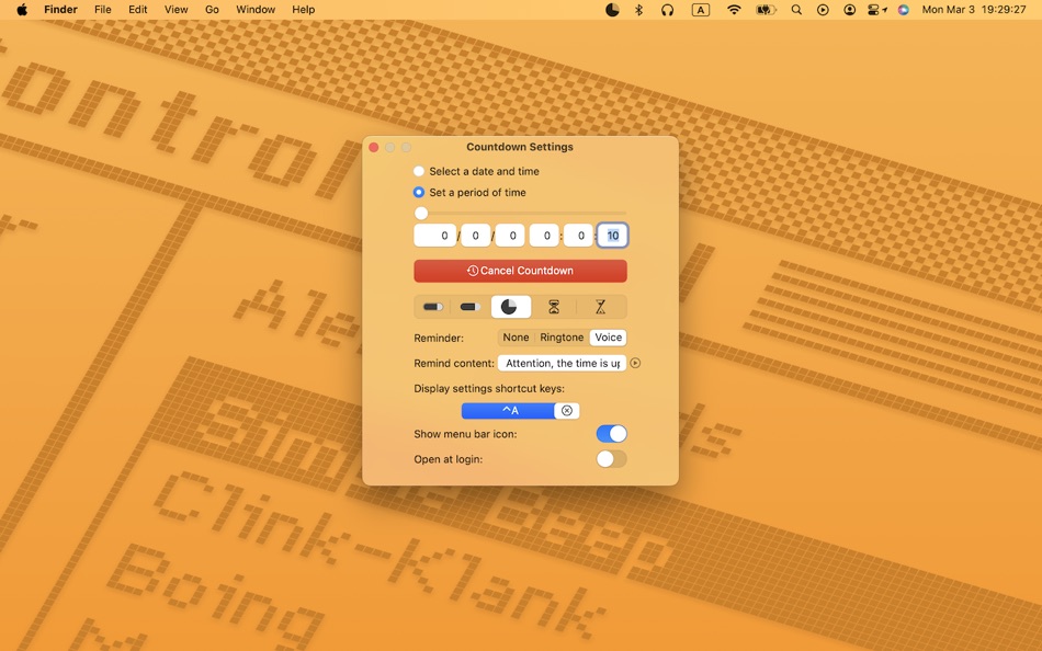 #2. Mini Countdown Bar (macOS) 由: 栋梁 周