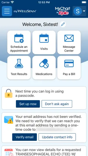 WellSpan screenshot 2