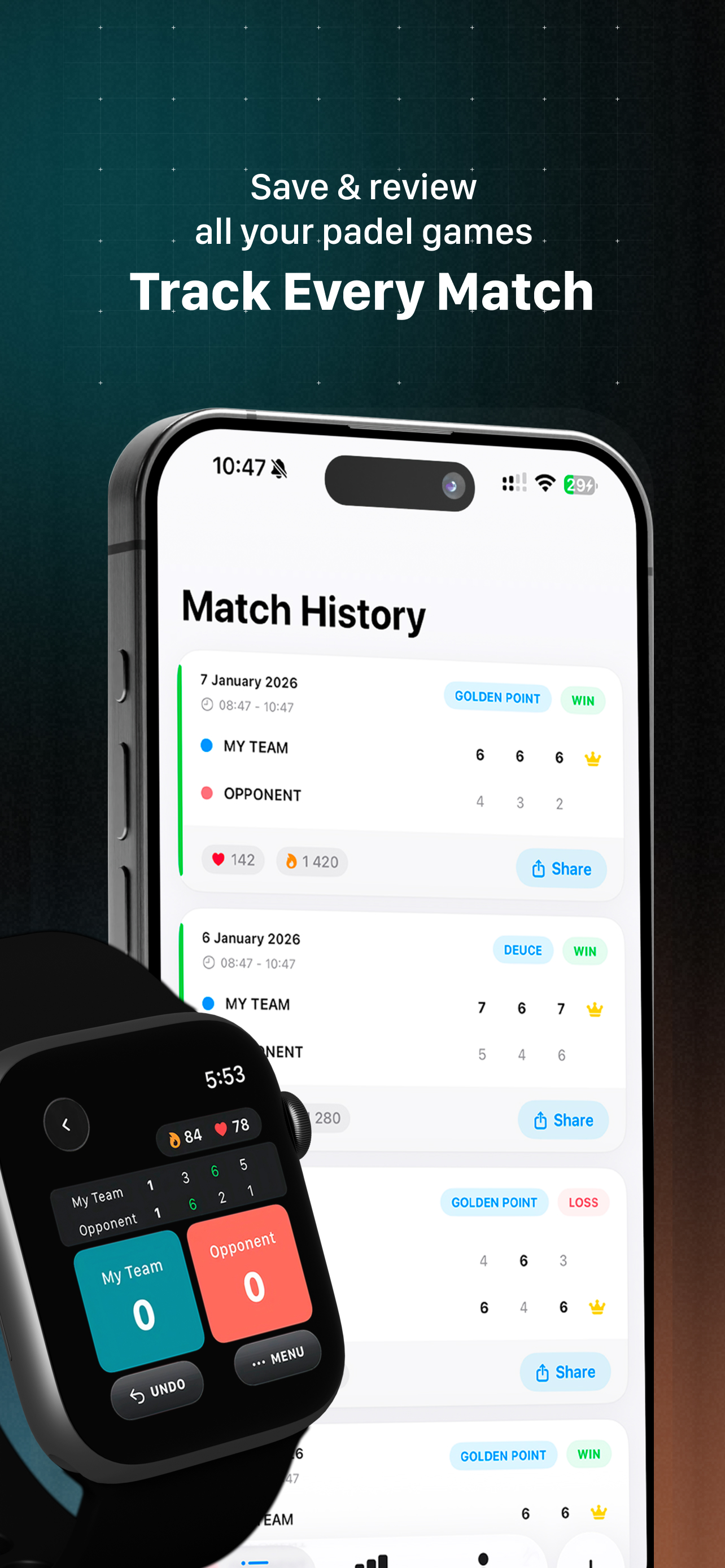 Padel Score: Match & Stats