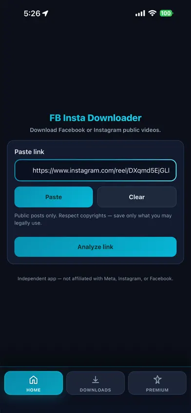 Fb Insta Downloader screenshot 2