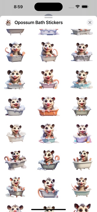 Opossum Bath Stickers