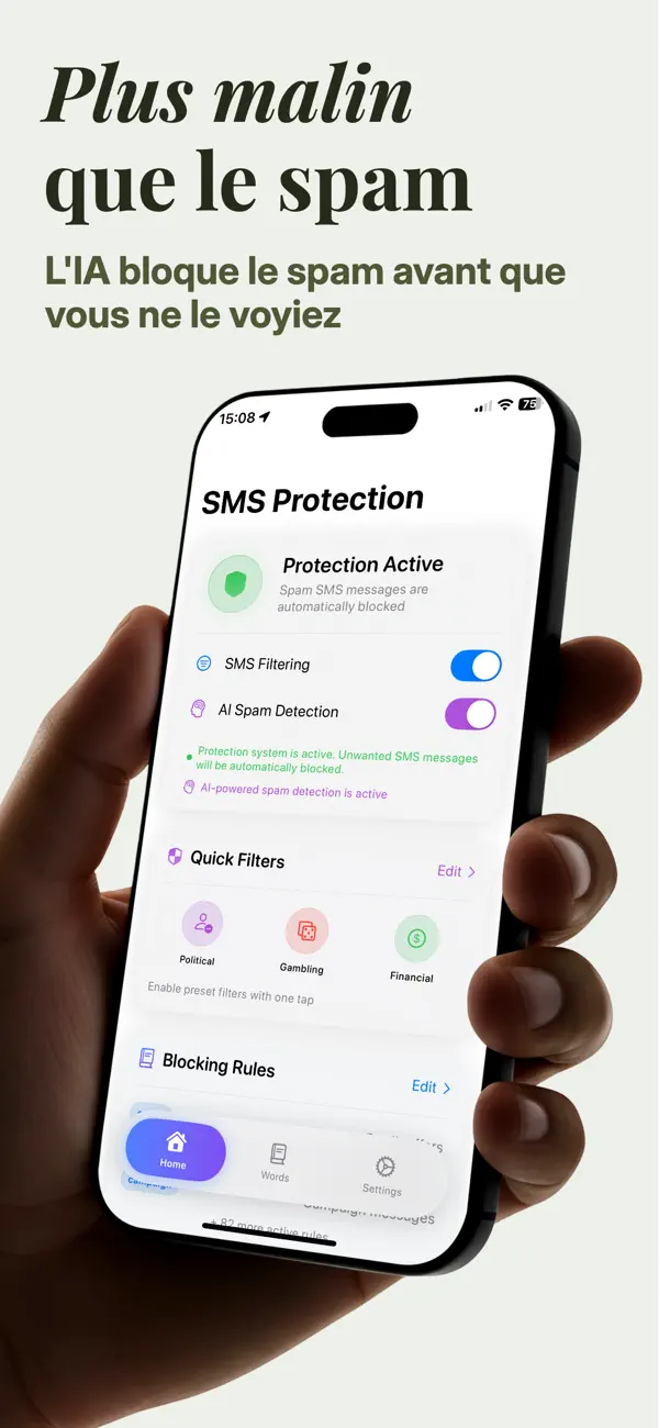Screenshot #3 pour Aegis: Bloqueur SMS Spam IA