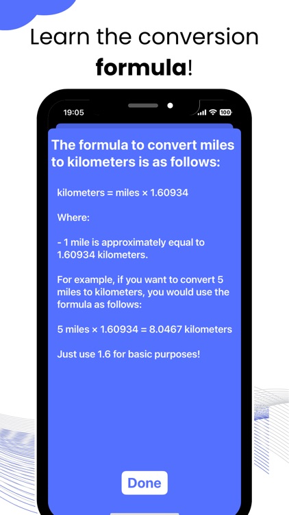 Miles to km