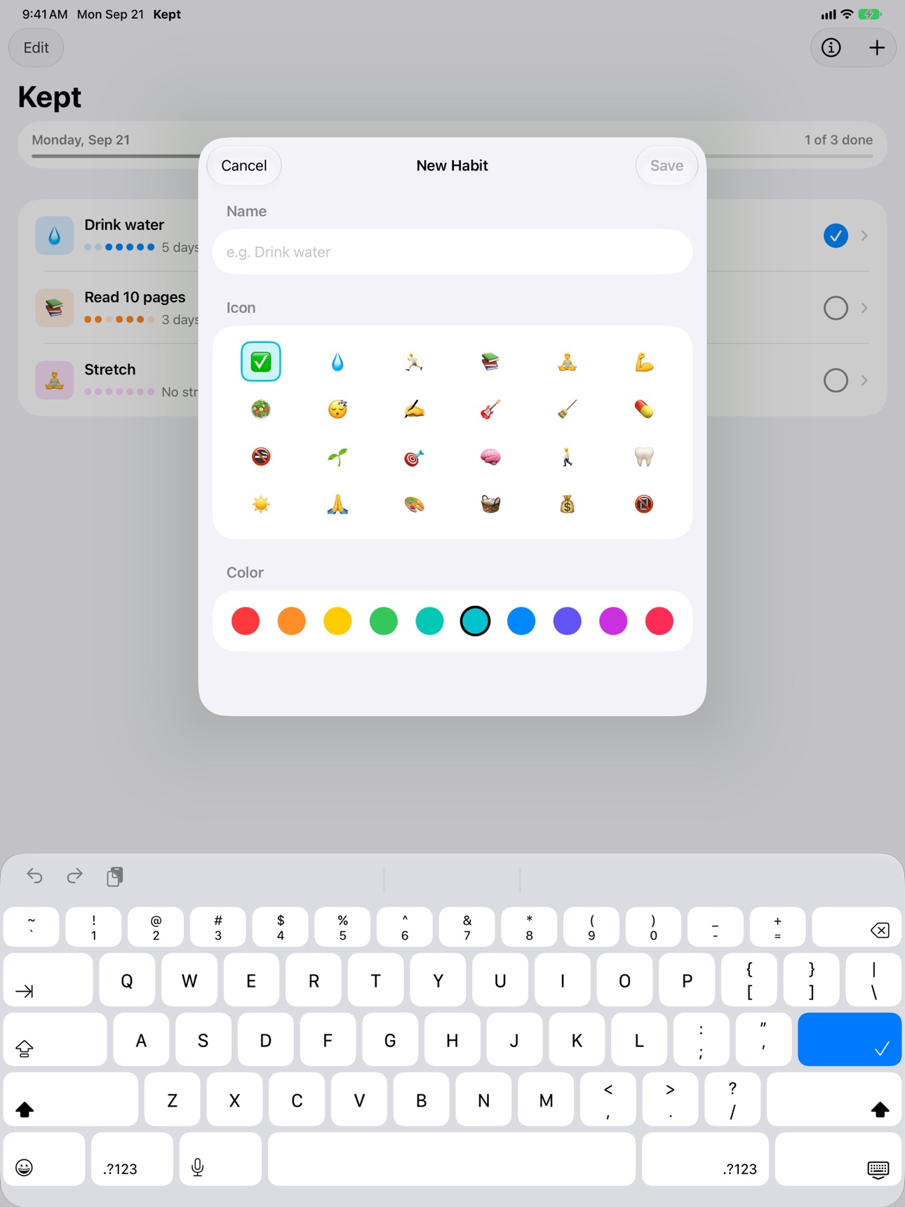 Screenshot 6 of Kept Habit Tracker