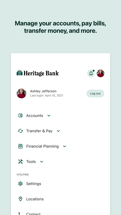 Heritage Bank Digital iPhone screenshot 4 - Finance app