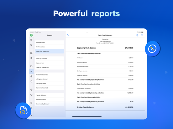 Accounting App - Zoho Books iPad screenshot 5 - Business app