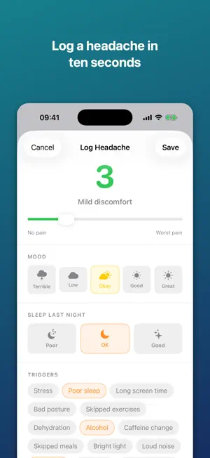 Tensio Headache Relief Tracker screenshot 3