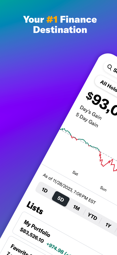 Yahoo Finance: Stocks & News Screenshots
