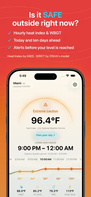 HeatOK: Heat Index & WBGT screenshot 1