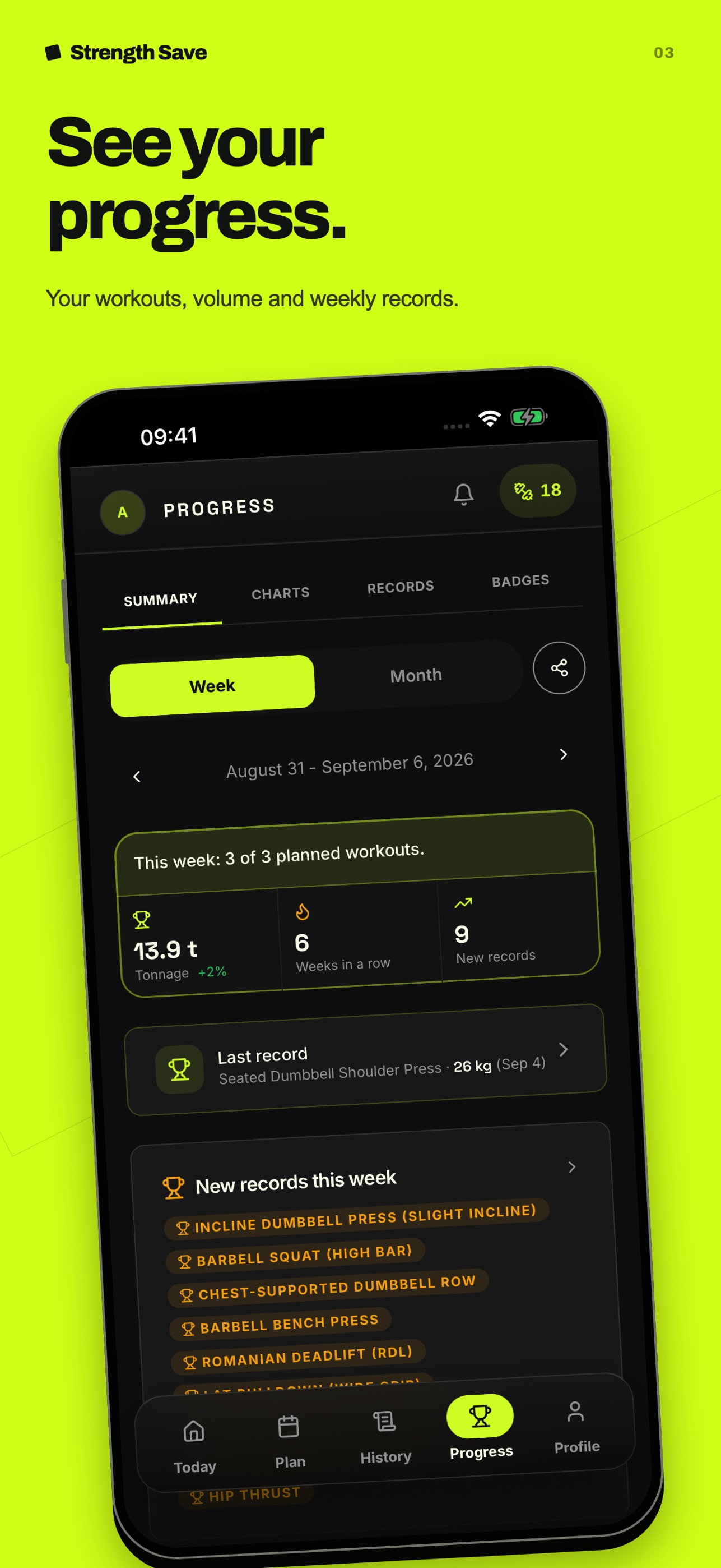 Screenshot 3 of Strength Save: Gym Tracker