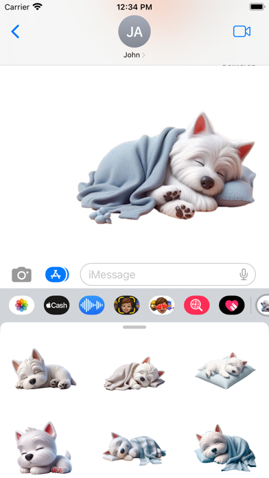 Sleeping Westie Stickers Screenshot