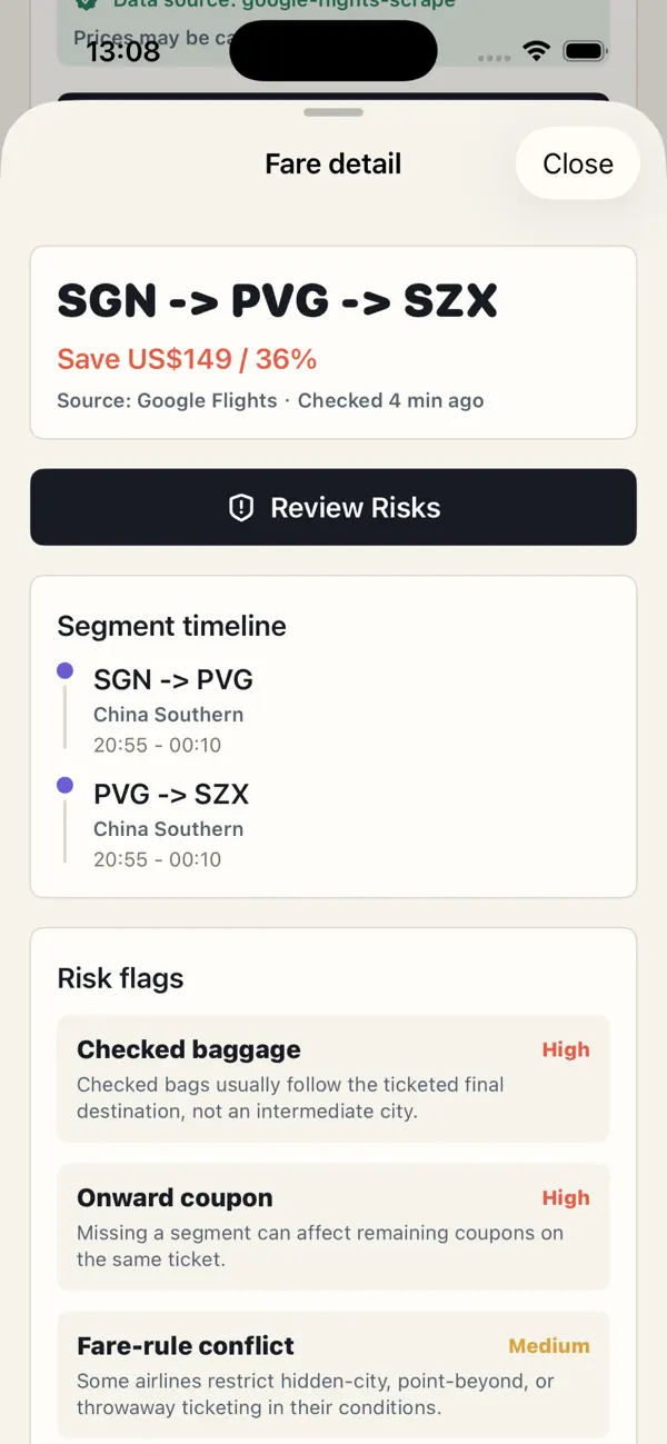 Screenshot #3 pour FareVia Flight Compare