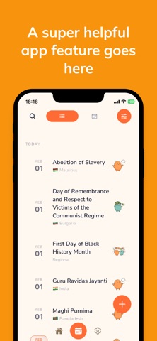 Every Day Holiday Calendar iPhone screenshot