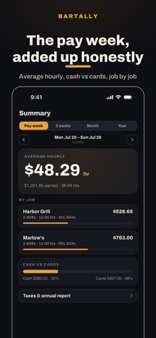 Bartally: Tip Tracker iPhone screenshot