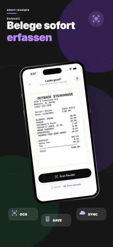 Smart Receipts: Beleg Tracker screenshot 1 of 7