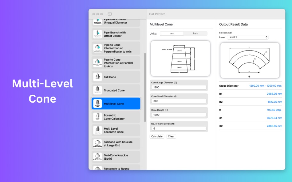 #2. Flat Pattern Calculator (macOS) Podle: Imran Pinjara
