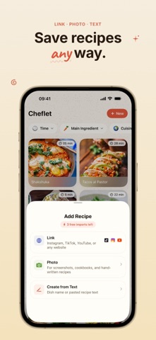 Cheflet: Recipe Saver iPhone screenshot