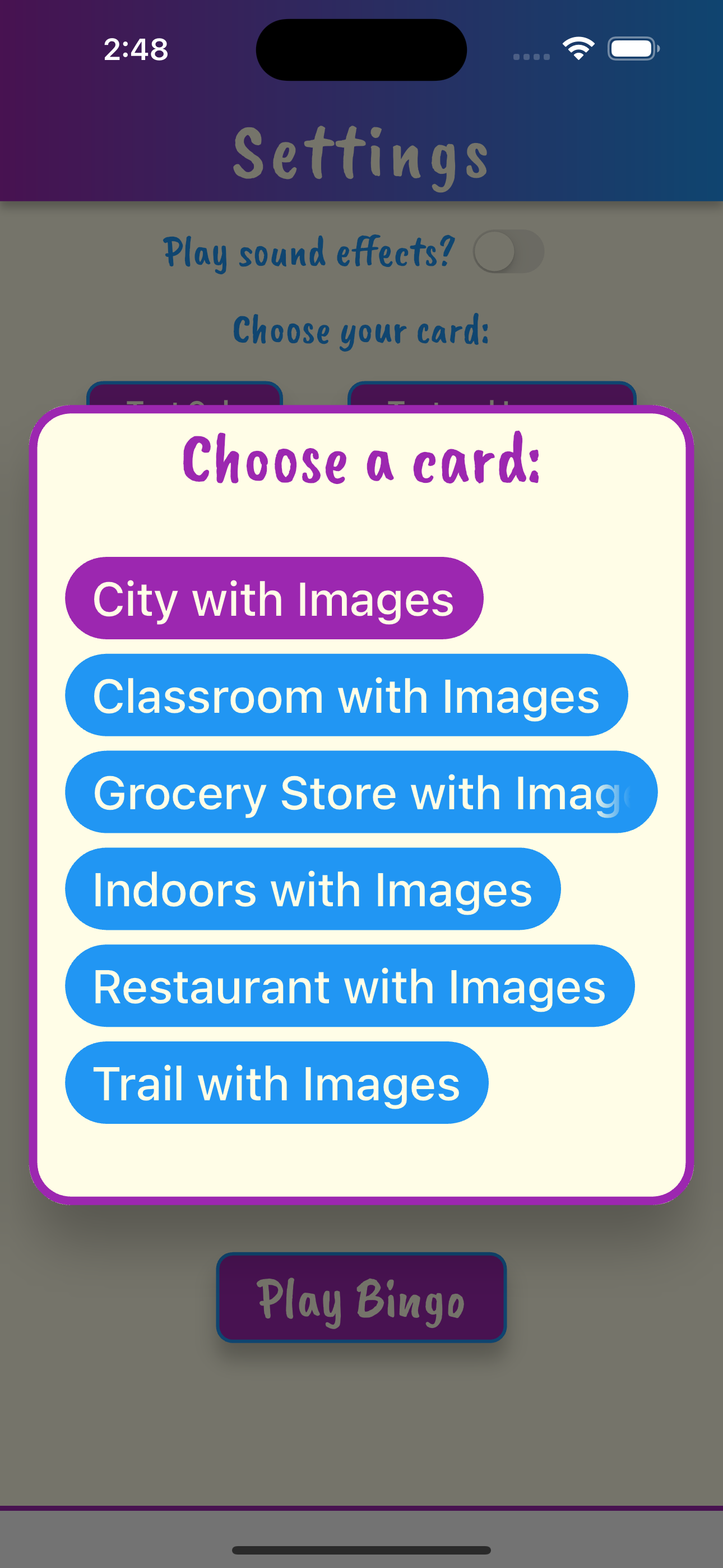 Scavenger Hunt Bingo
