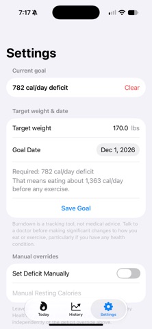 Calorie Burndown Screenshot 3 of 3