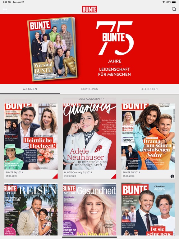 BUNTE Magazin iPad app afbeelding 1